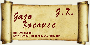 Gajo Kočović vizit kartica